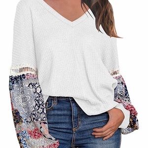 Beachy boho long sleeve top